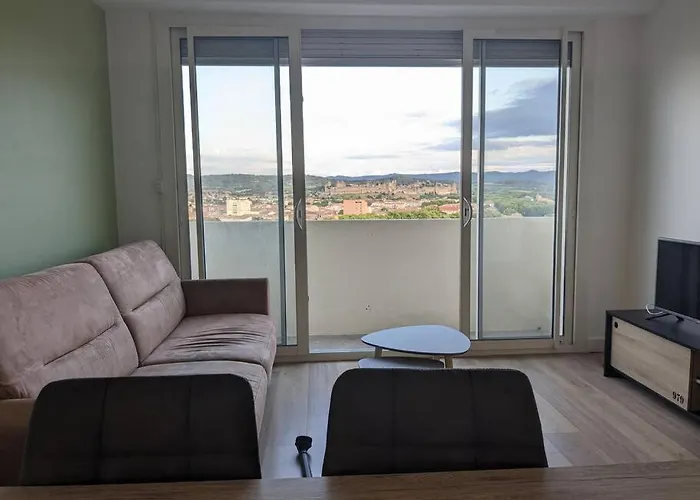 Apartamento - Vue Imprenable Sur La Cité Médiévale - Parking Gratuit - Climatisé Carcasona